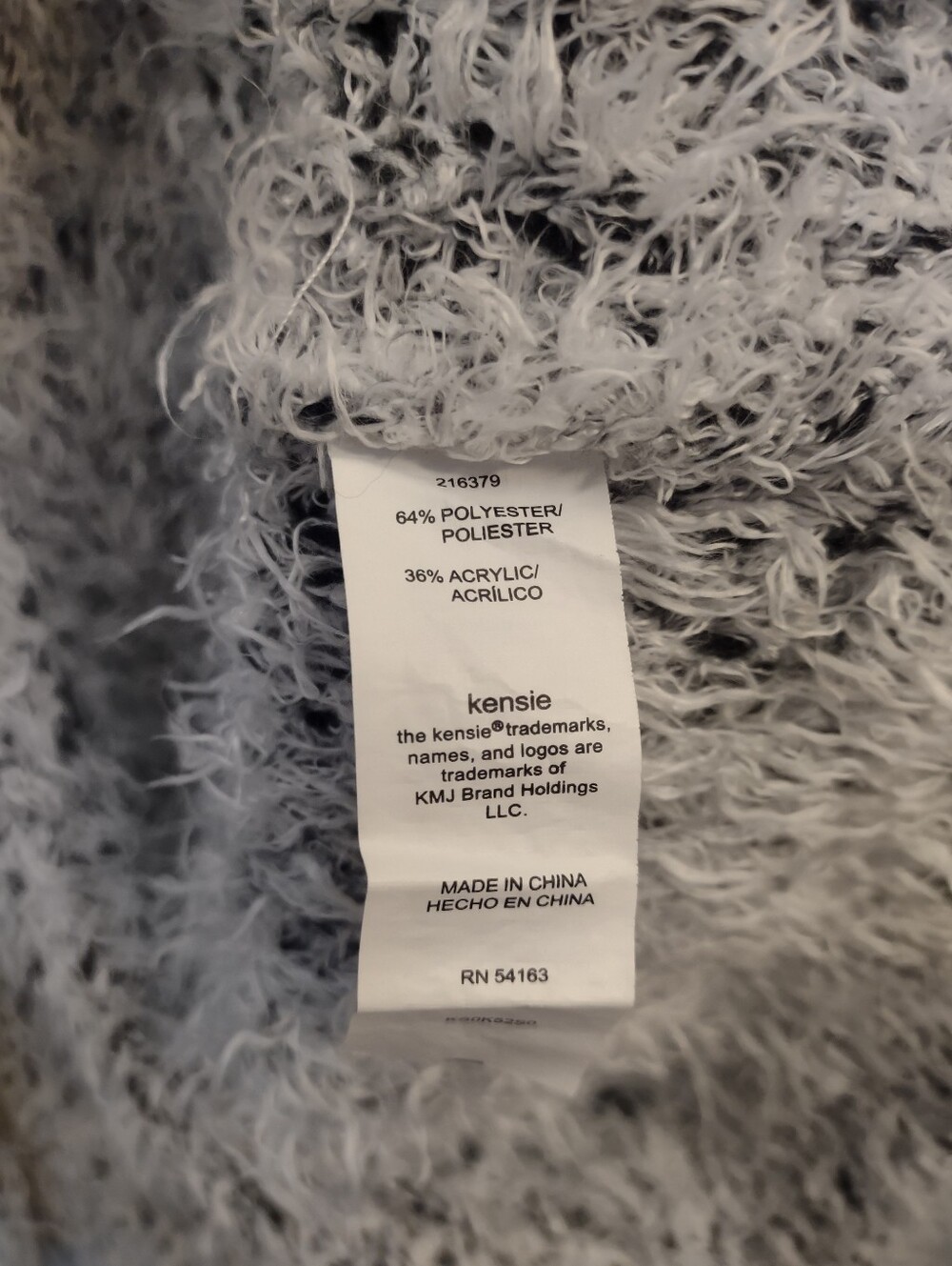 Kensie Open Front Fuzzy Eyelash Knit Cardigan Sweater Grey Black Women's Medium - Picture 9 of 14